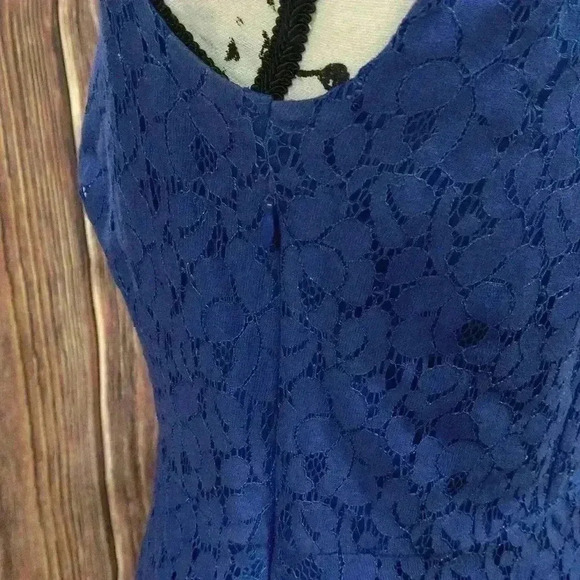 Enfocus Studio Blue Lace Design Dress - Picture 3 of 5